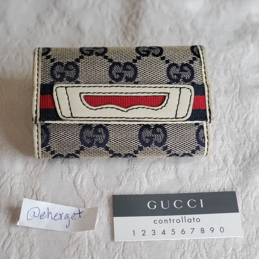 Vintage Gucci Key Case Wallet Shelly Monogram GG